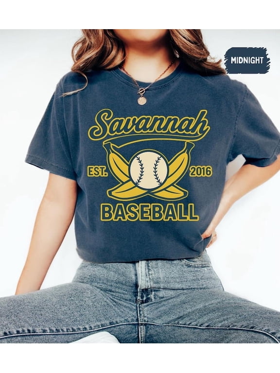 Retro Savannah Baseball T-shirt, Vintage Soft Tee, Unisex Shirt, Banana fan gift, Summer Sports Top
