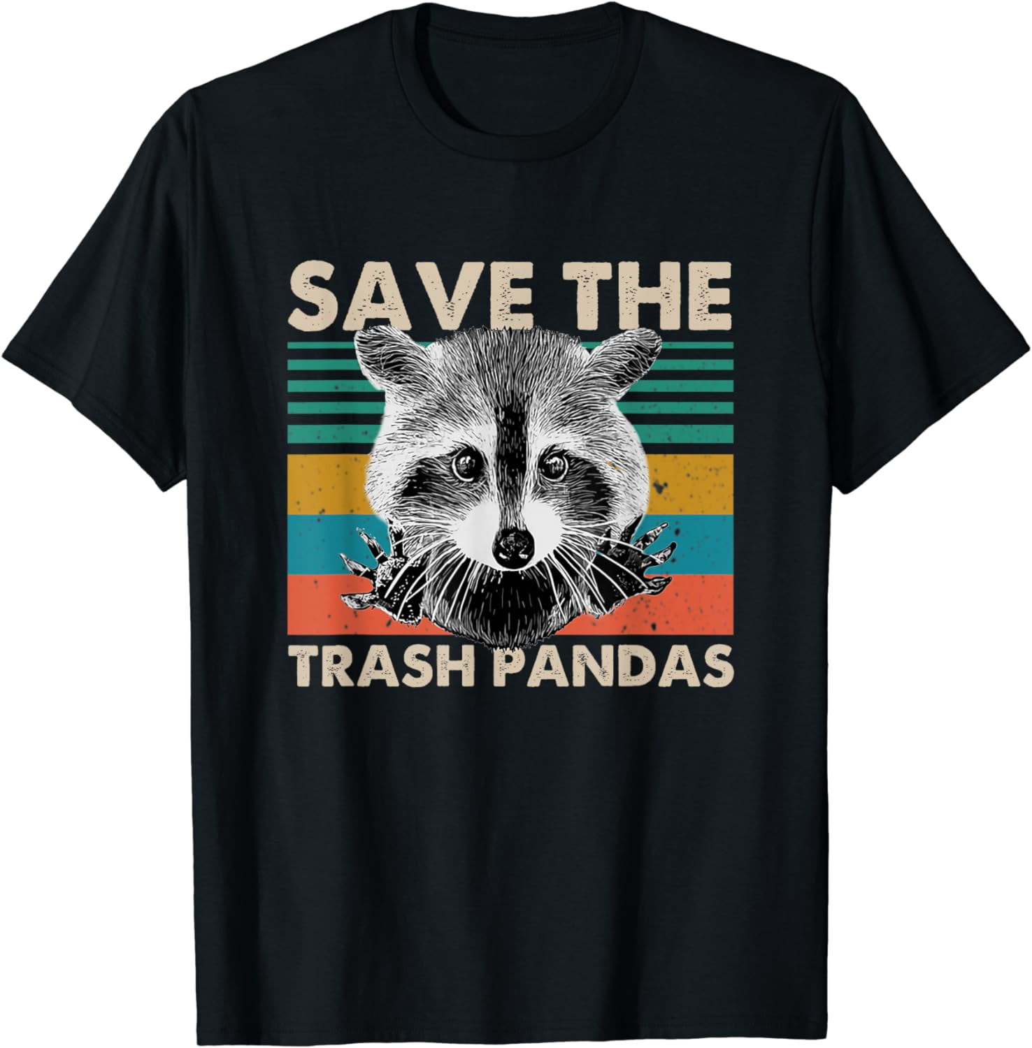 Retro Save The Trash Pandas Raccoon Animal Vintage T-Shirt - Walmart.com