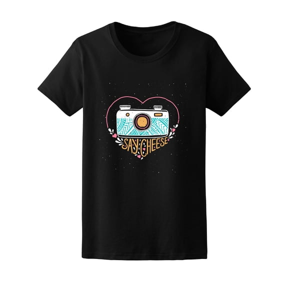 Retro Say Cheese Camera Heart Graphic Tee - Image by Shutterstock