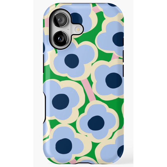 Retro Scandinavian Spring Flowers Phone Case for iPhone 11 12 13 14 15 16 17 Pro Max