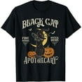 thumbnail image 1 of Retro Scary Halloween Costume Black Cat Salem Apothecary T-Shirt TShirt, 1 of 4