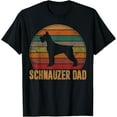 thumbnail image 1 of Retro Schnauzer Dad Gift Standard Giant Dog Owner Pet Father T-Shirt men and women can wear, black, white, gifts, 1 of 4
