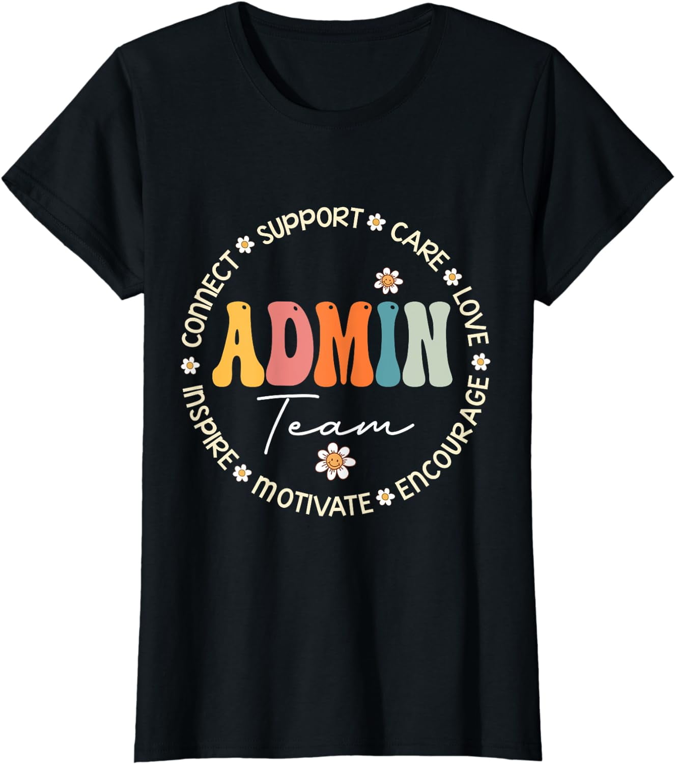 Retro School Secretary Admin Appreciation Week Admin TEAM TShirt
