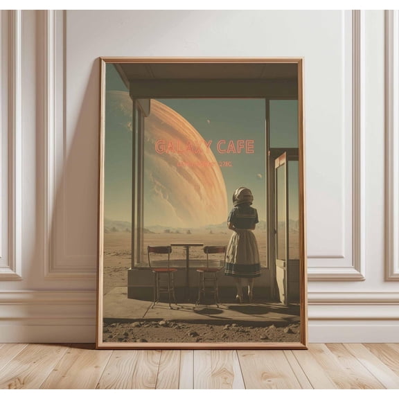 Retro Sci-Fi 70s Surreal Cosmic Futuristic Space Landscape Wall Art Unframed Paper Print