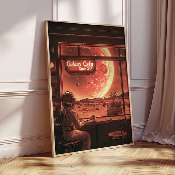Retro Sci-Fi 70s Surreal Cosmic Futuristic Space Landscape Wall Decor Unframed Paper Print
