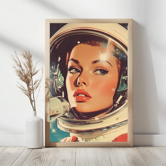 Retro Sci-Fi Astronaut Poster, Unframed Paper Poster 8x10in