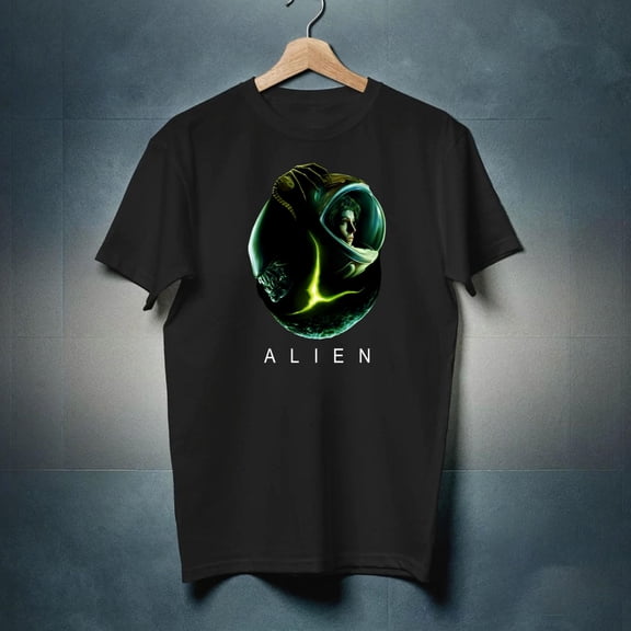 Retro Sci-Fi Horror Graphic Tee, Unisex Alien Creature Shirt