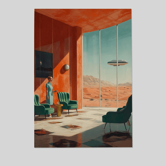 Retro Sci-Fi Poster, 70s Surreal Cosmic Decor, Futuristic Space Poster, Space Artwork for Bedroom Full Size 24''x36'' The Golden Shop
