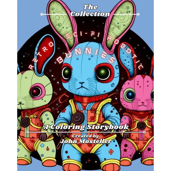 Retro Sci-Fi Robotic Bunnies: The Collection: Retro Sci-fi Robotic Bunnies : The Collection: A Coloring Storybook (Paperback)