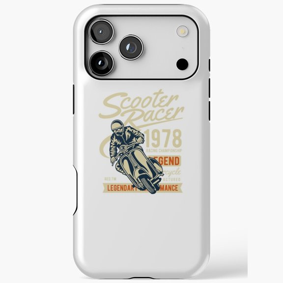 Retro Scooter Racer 1978 Vintage Legend Cycle for iPhone Case 11 through 17 Pro Max