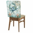 thumbnail image 1 of Retro Sea Crabs Chair Back Covers Set of 8, Sea Stars Corals Ocean Animals Stretch Dining Chair Back Slipcovers Removable Seat Cover for Kitchen Restaurant Hotel Cafe, 1 of 9