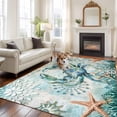thumbnail image 1 of Retro Sea Crabs Large Area Rugs 8x10 ft Sea Stars Corals Ocean Animals Washable Rug Non Slip Indoor Carpet Absorbent Floor Mat for Living Room Bedroom Dining Room, 1 of 9