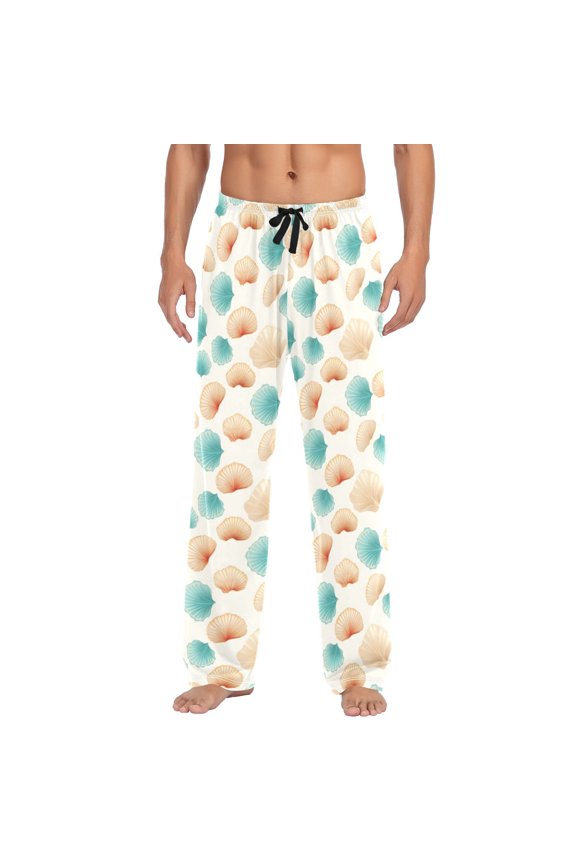 Retro Sea Shell joogoo Men's Pajama Pants Cotton Long Sleepwear Lounge Pants 2XL