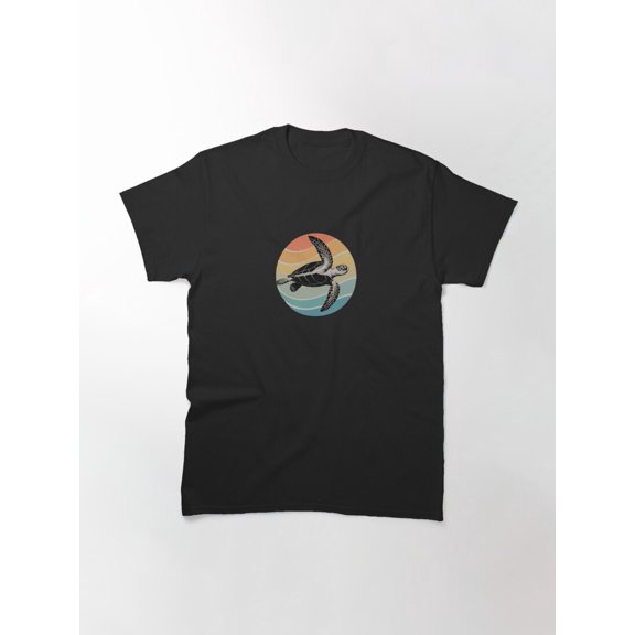 Retro Sea Turtle Glide Ocean Conservation Wildlife Unisex T-Shirt up to Size 5XL