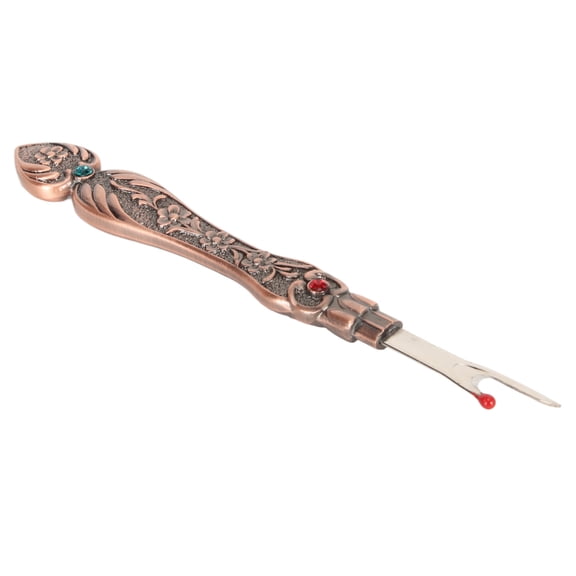 Retro Seam Remover Daffodil Pattern Zinc Alloy Hand Stitch Thread Cutter Tool (4.5 in / 11.5 cm)