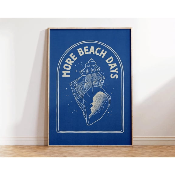 Retro Seashell Beach Wall Art, Unframed Paper Poster 8x10in