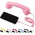 thumbnail image 1 of Retro Selected Phone Handset Wired & USB Mobile Phone Receiver for Comfortable Calls, Type-c Port, Tech Gadget - Black, 1 of 6