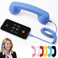 thumbnail image 1 of Retro Selected Phone Handset Wired & USB Mobile Phone Receiver for Comfortable Calls, Type-c Port, Tech Gadget (Blue), 1 of 7