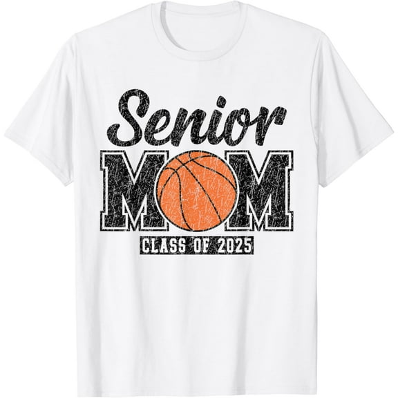 Retro Senior Basketball Mom Class of 2025 Graduation School T-Shirt
