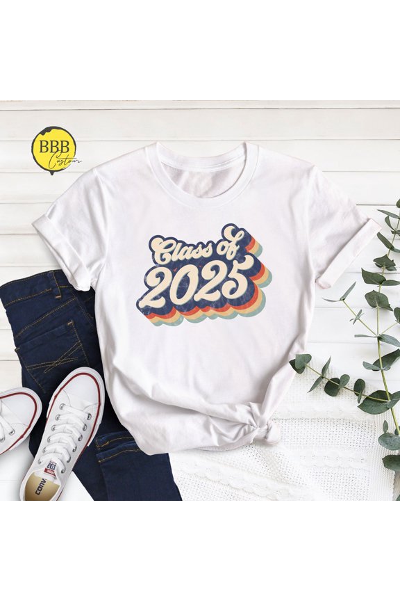 Retro Senior Class Of 2025 Shirt, School Graduation TSHIRT All Size S-5XL
