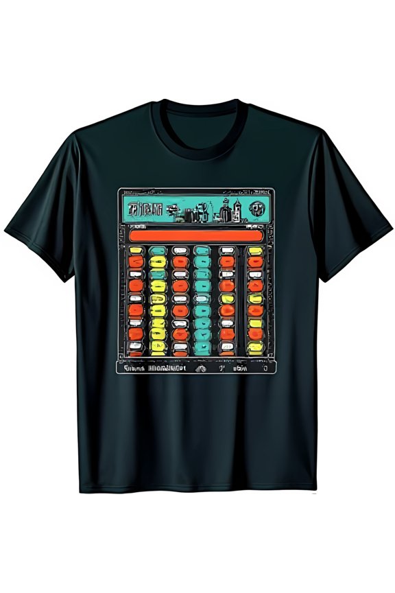 Retro Sequencer Graphic Black T-Shirt Vintage Electronic Music Design