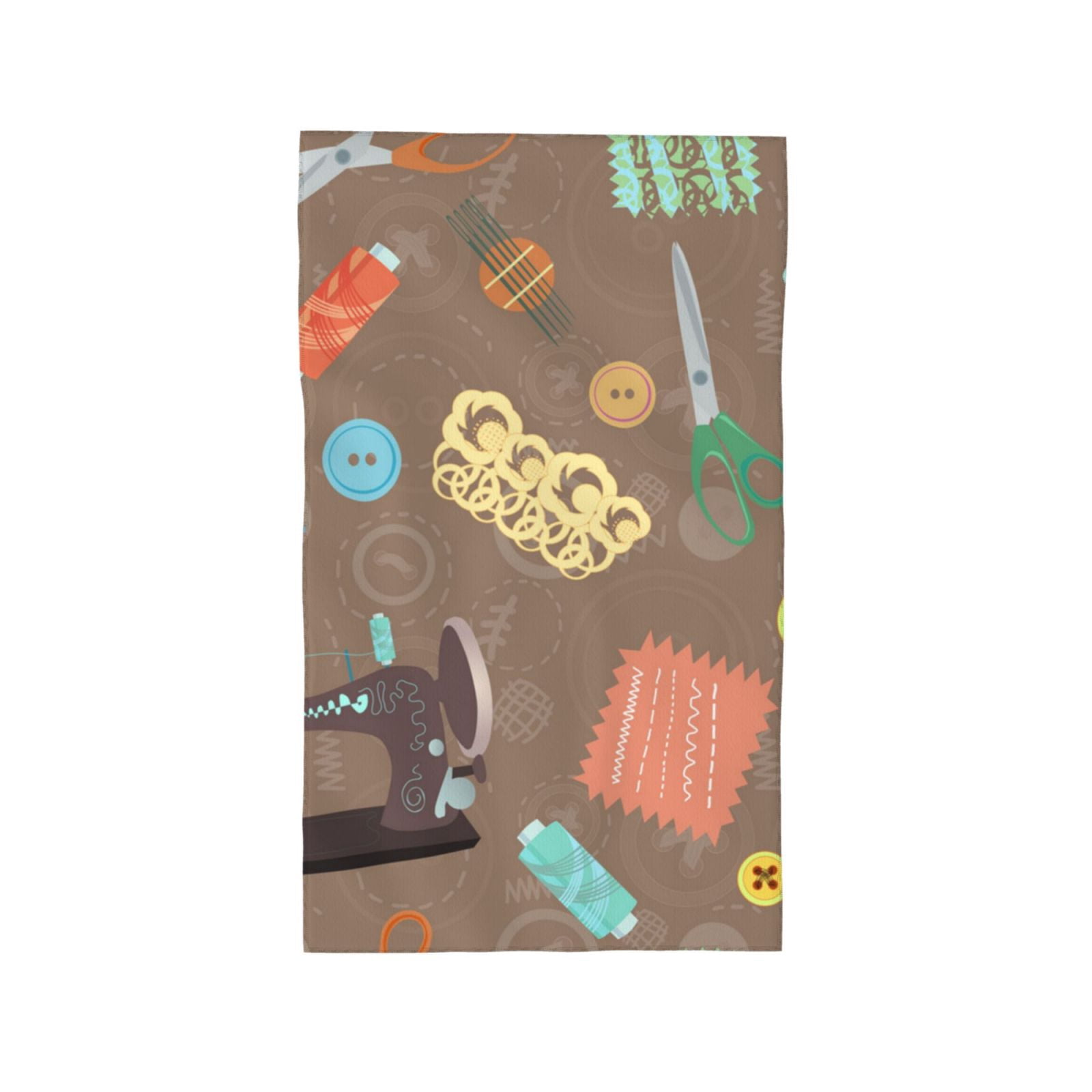 Retro Sewing Accessories Scissors Vintage 27.5" x 16" Ultra Soft Hand Towel, Face Wash Cloth for Bathroom, Gym, Travel, Pool