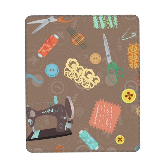 Retro Sewing Accessories Scissors Vintage Gaming Mouse Pad 7 x 8.6 in Rectangle Computer Mousepad Mat Non-Slip Rubber Base for Office Laptop PC