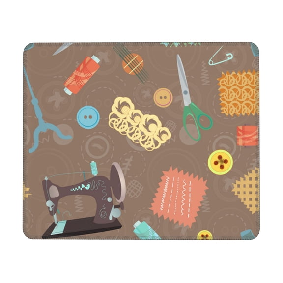 Retro Sewing Accessories Scissors Vintage Mouse Pad Non-Slip Rubber Gaming Mousepad Rectangle for Computers Laptop 7 x 8.6 in