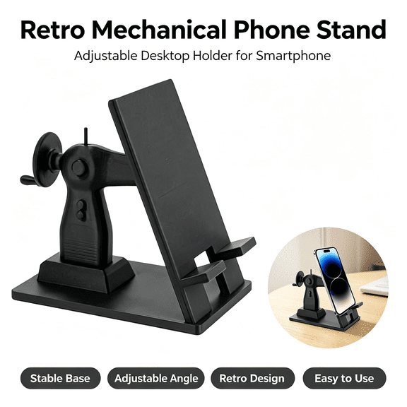 Retro Sewing Machine Phone Stand Holder - 3D Printed Retro Desk Stand, Creative Cell Phone Display Holder for Sewing Room, Craft Table, Home Office and Hobby Workspace