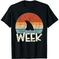 thumbnail image 1 of Retro Shark Fin Week 2024 Shark Lover Ocean Wildlife Summer T-Shirt, 1 of 5