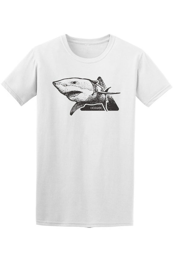 Retro Shark With Open Mouth T-Shirt Men -Image by Shutterstock, Male Medium