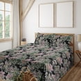 thumbnail image 1 of Ambesonne Retro Fitted & Flat Sheet with Sham 3 Pcs Set, Wild Flowering Branches Print, Twin XL, Laurel Green Dried Rose, 1 of 1