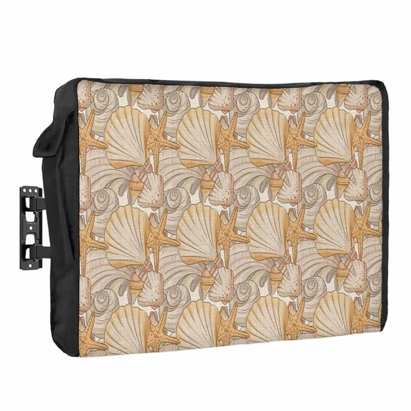 Retro Shells Waterproof Outdoor TV Cover, Starfish Ocean Marine Life Nautical Abstract Outside Weatherproof TV Enclosures for 80 to 85 Inch LCD Television Shield Flat Screen Protectors