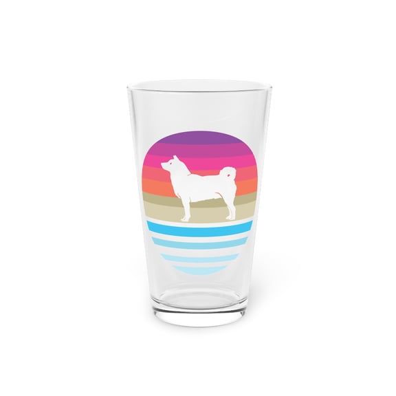 Retro Shiba Inu Dog Lovers Cool Pet Parent Men Women Funny Vintage Design Doggie Owner Gift Pint Glass, 16oz