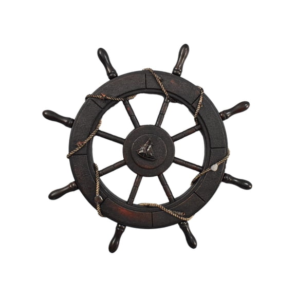 Retro Ship Steering Wheel Wall Decoration Photography Fittings Rudder Decoration 62cm