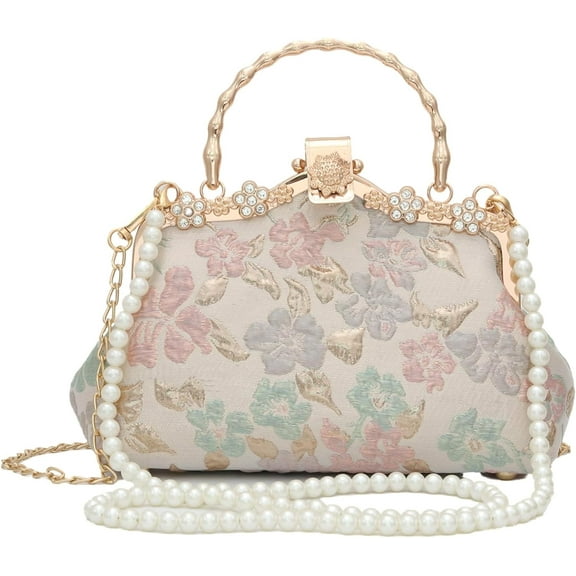 Retro Shoulder Chain Messenger Clutch Chinese Style Embroidered Jacquard Women's Evening Bags