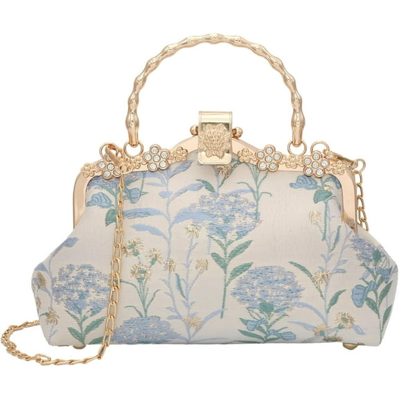 Retro Shoulder Chain Messenger Clutch Chinese Style Embroidered Jacquard Women's Evening Bags