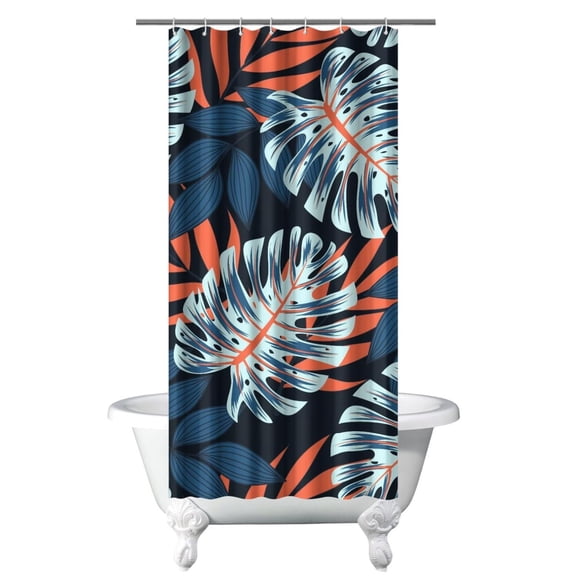 Retro Shower Curtain Hawaiian Tropical Waterproof Bathroom Drapes 36x72 Inch Machine Washable Quick Dry Hotel Style