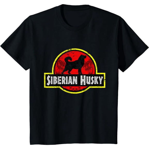Retro Siberian Husky Dad Vintage Dog Father Pet Dog Papa T-Shirt