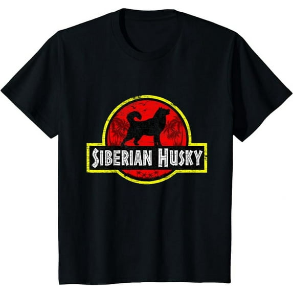 Retro Siberian Husky Dad Vintage Dog Father Pet Dog Papa T-Shirt
