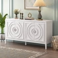 thumbnail image 1 of Retro Sideboard door with Circular Groove Design Round Metal Door Handle for Entrance, Dinning Room, Living Room (White), 1 of 12
