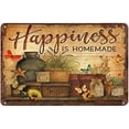 thumbnail image 1 of Retro Sign Tin Sign Happiness is Homemade Kitchen Aluminum Sign Wall Decor Shed Garage Man Cave Kitchen 8 X 12 Inch, 1 of 4
