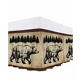thumbnail image 1 of Retro Silhouette Bed Skirt Bear Forest Brown Texture Bed Skirts California King Size 16 Inch Drop, Wrap Around Dust Ruffle&nbsp;Bedskirt with Adjustable Elastic Belt for Queen Size Beds, 1 of 7
