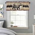 thumbnail image 1 of Retro Silhouette Window Valance for Kitchen, Bear Forest Brown Texture Rod Pocket Short Curtain for Small Windows, Light Filtering Decorative Valance, 60 x 14 Inch, 1 Panel, 1 of 9