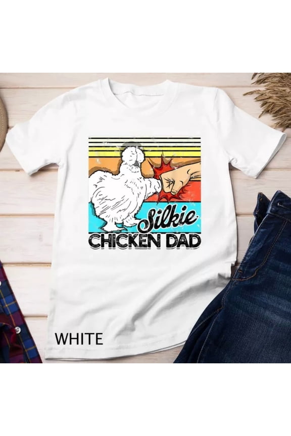 Retro Silkie Chicken Dad Farmer Silky Chickens Unisex T-Shirt Unisex S-5XL Hot Trending Shirt, Vintage Birthday Gift