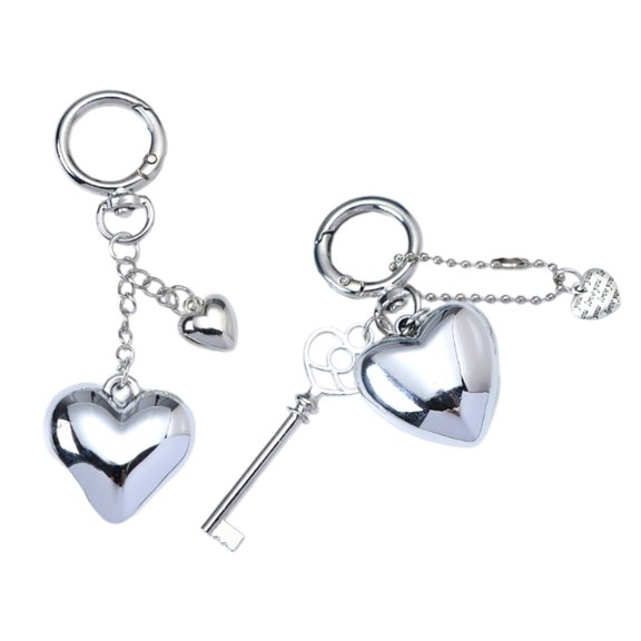 Retro Silver Love Heart Key Accessory Sturdy Alloy Adds Personality to Bags