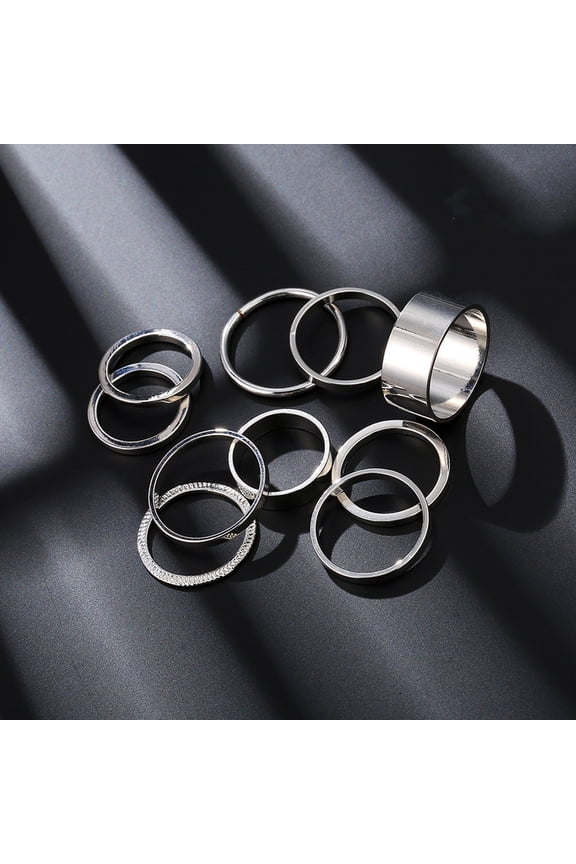 Retro Silver-plated Ring Set Simple And Stylish Personalized