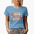 thumbnail image 1 of Retro Single Like a Pringle, Groovy Wavy Text, Valentine's Day Gift, Baby Blue T-Shirt, 2XL, 1 of 5