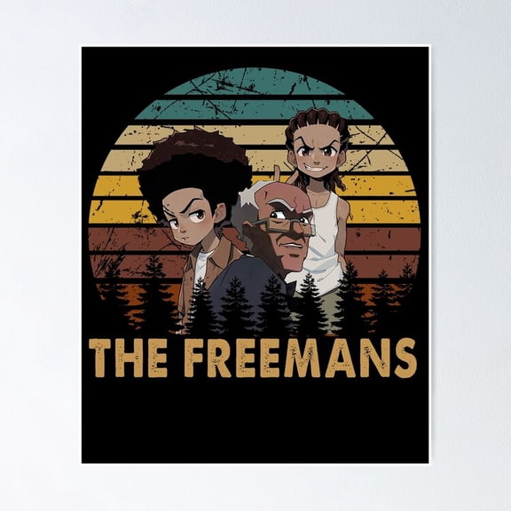 Retro Sitcom Cartoon Radical Freeman Character Graphic Wall Decor Urban Comedy Art, Unframed Poster