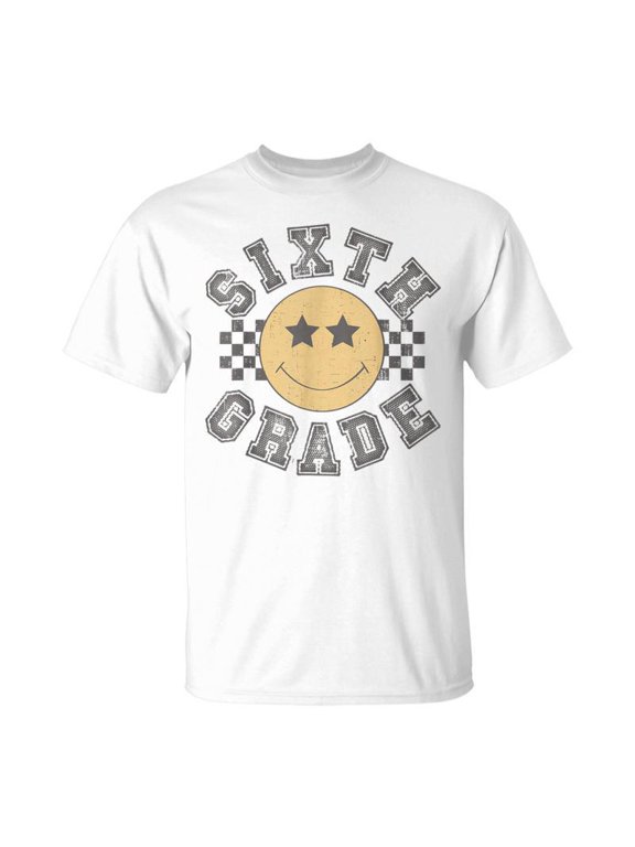 Retro Sixth Grade Smile Face Back To School Teachers Student TShirt